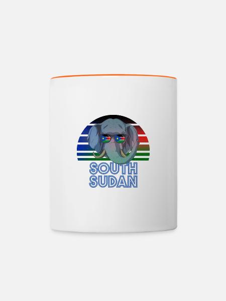 Südsudan - Tasse zweifarbig - Weiß/Orange