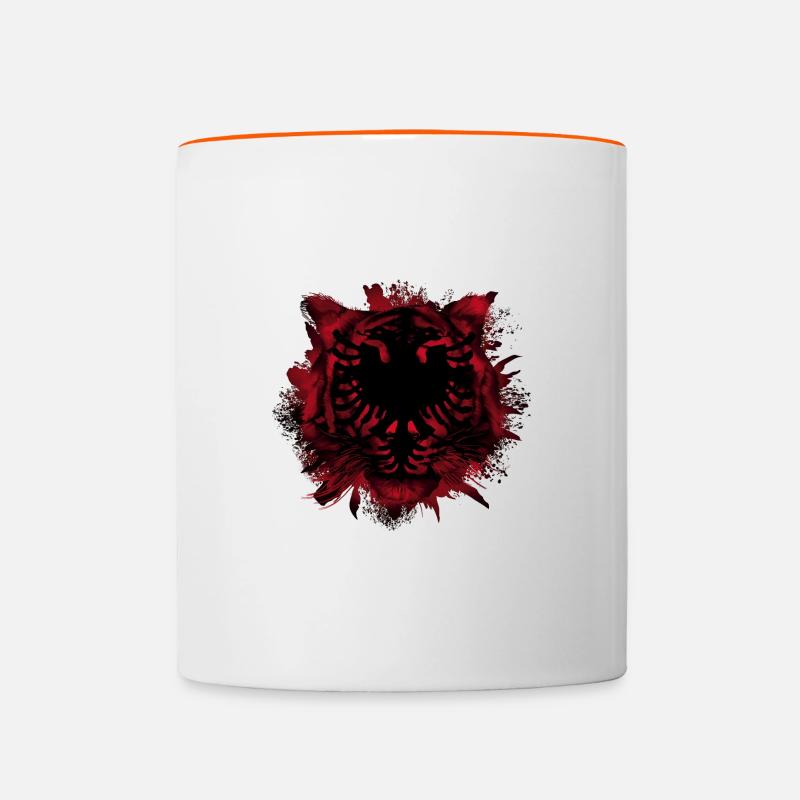 Albanie - Mug contrasté - blanc/orange