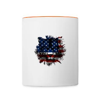 États-Unis - Mug contrasté - blanc/orange - Devant