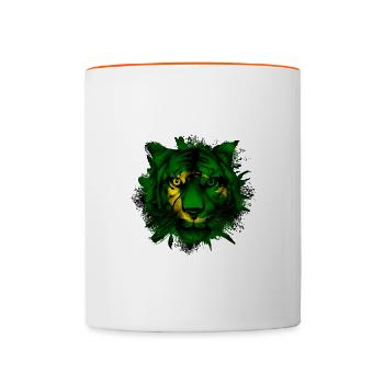 Îles Cocos - Mug contrasté - blanc/orange - Devant