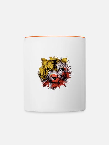 Bhutan - Tasse zweifarbig - Weiß/Orange