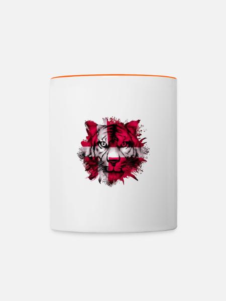 Dänemark - Tasse zweifarbig - Weiß/Orange