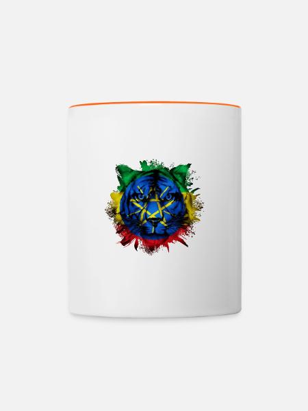 Äthiopien - Tasse zweifarbig - Weiß/Orange