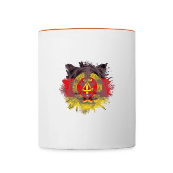 DDR - Tasse zweifarbig - Weiß/Orange - Vorne
