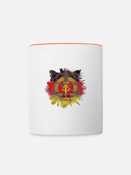 DDR - Tasse zweifarbig - Weiß/Orange