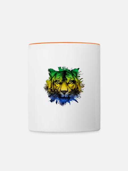 Gabun - Tasse zweifarbig - Weiß/Orange