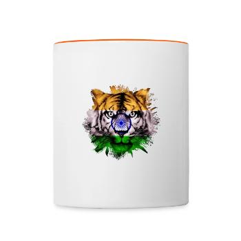 Indien - Tasse zweifarbig - Weiß/Orange - Vorne