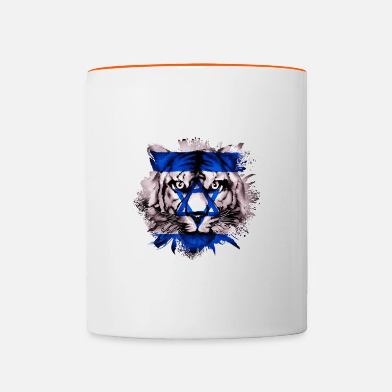 Israel - Tasse zweifarbig - Weiß/Orange