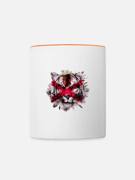 Jersey - Tasse zweifarbig - Weiß/Orange