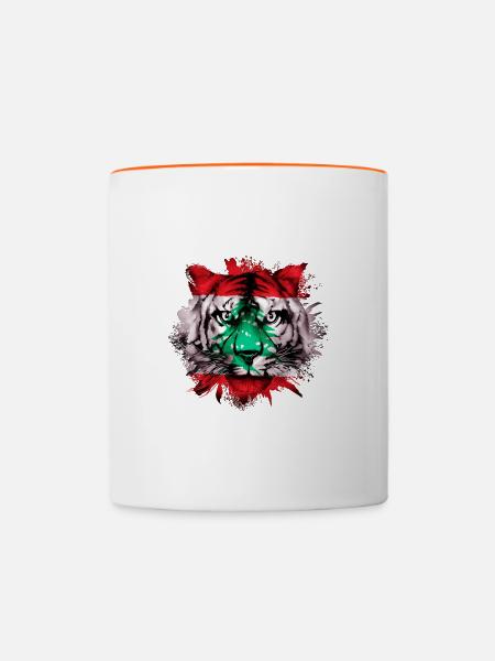 Libanon - Tasse zweifarbig - Weiß/Orange