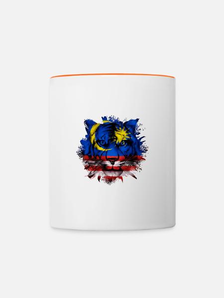 Malaysia - Tasse zweifarbig - Weiß/Orange