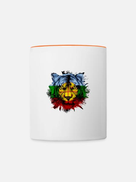 Mapuche - Tasse zweifarbig - Weiß/Orange