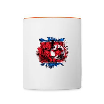 Nordkorea - Tasse zweifarbig - Weiß/Orange - Vorne