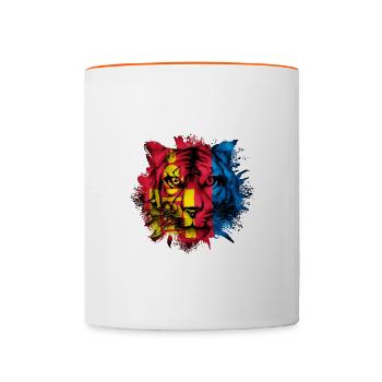 Mongolie - Mug contrasté - blanc/orange - Devant