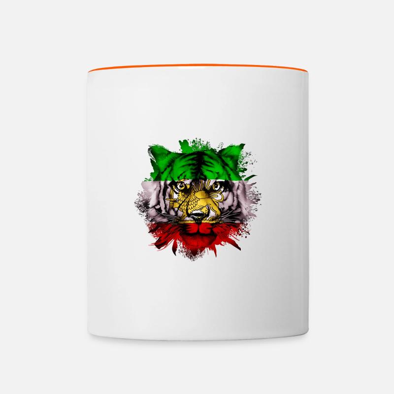 Perse - Mug contrasté - blanc/orange