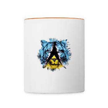 St. Lucia - Tasse zweifarbig - Weiß/Orange - Vorne