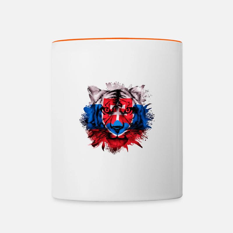 Slowakei - Tasse zweifarbig - Weiß/Orange
