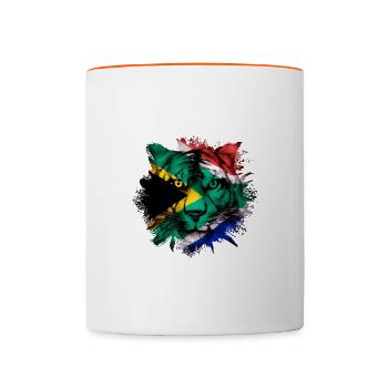 Südafrika - Tasse zweifarbig - Weiß/Orange - Vorne