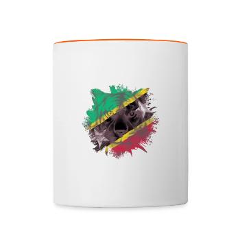 St. Kitts und Nevis - Tasse zweifarbig - Weiß/Orange - Vorne