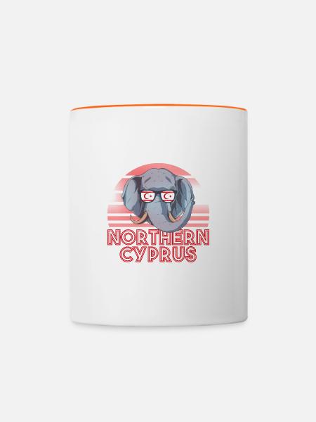 Nordzypern - Tasse zweifarbig - Weiß/Orange