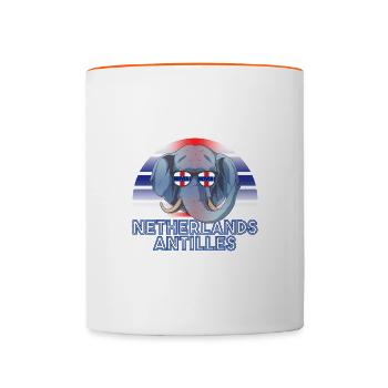Niederländische Antillen - Tasse zweifarbig - Weiß/Orange - Vorne