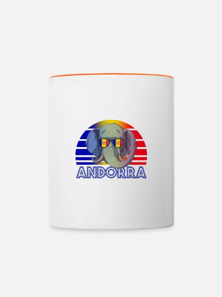 Andorra - Tasse zweifarbig - Weiß/Orange