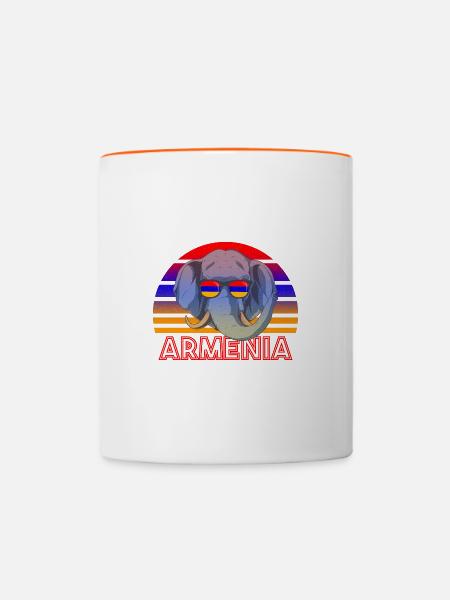 Armenien - Tasse zweifarbig - Weiß/Orange