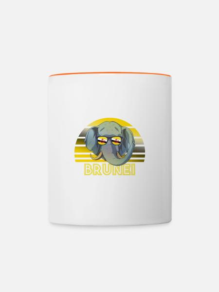 Brunei - Tasse zweifarbig - Weiß/Orange