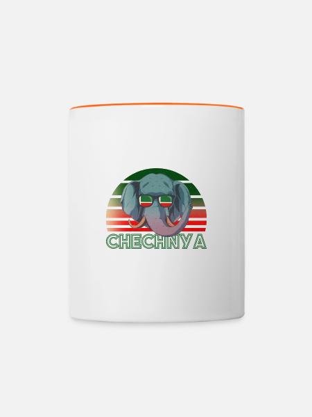 Tschetschenien - Tasse zweifarbig - Weiß/Orange