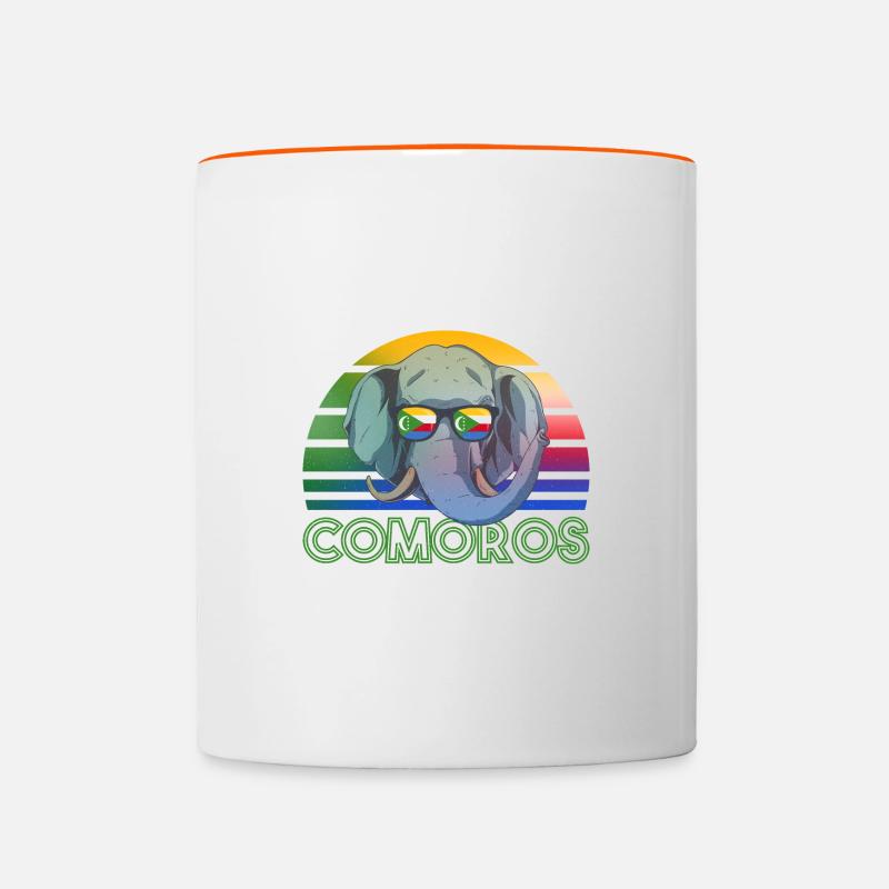 Comores - Mug contrasté - blanc/orange