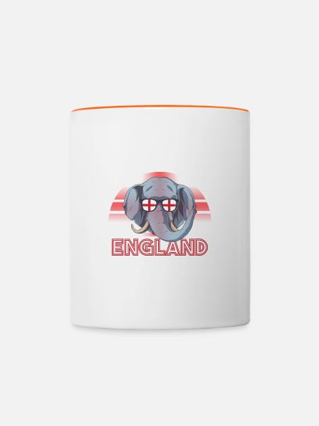 England - Tasse zweifarbig - Weiß/Orange