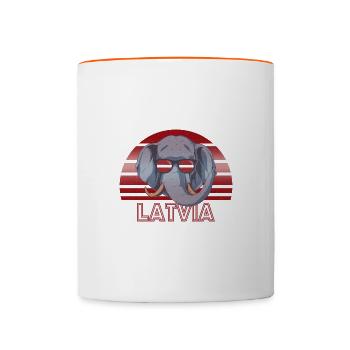 Lettland - Tasse zweifarbig - Weiß/Orange - Vorne