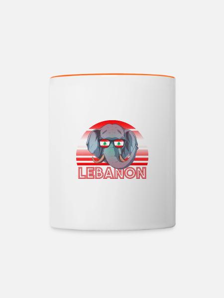 Libanon - Tasse zweifarbig - Weiß/Orange
