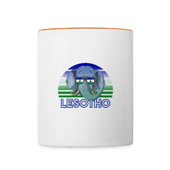 Lesotho - Mug contrasté - blanc/orange - Devant