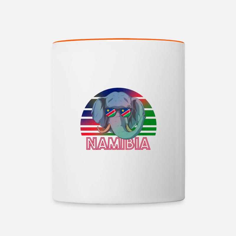 Namibia - Tasse zweifarbig - Weiß/Orange