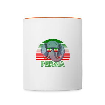 Perse - Mug contrasté - blanc/orange - Devant