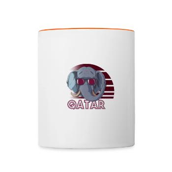 Katar - Tasse zweifarbig - Weiß/Orange - Vorne