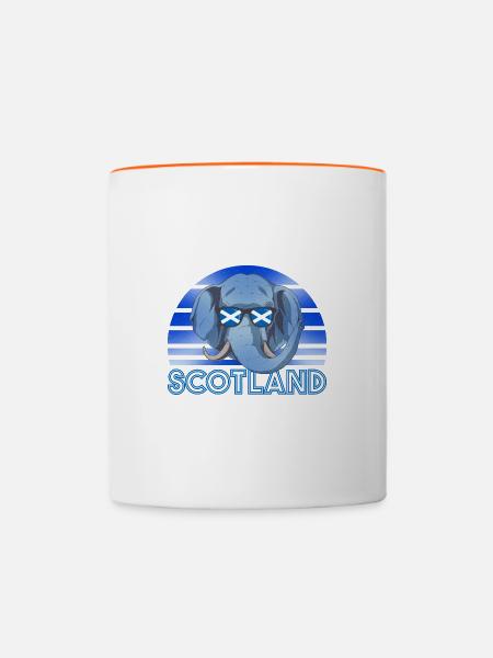 Schottland - Tasse zweifarbig - Weiß/Orange