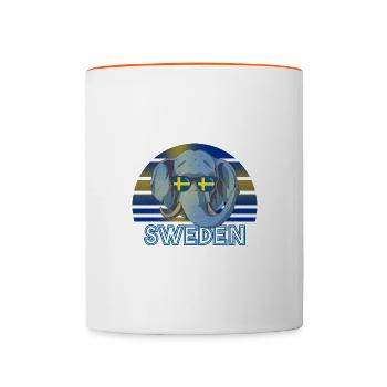 Suède - Mug contrasté - blanc/orange - Devant