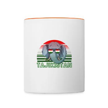 Tajikistan - Contrasting Mug - white/orange - Front