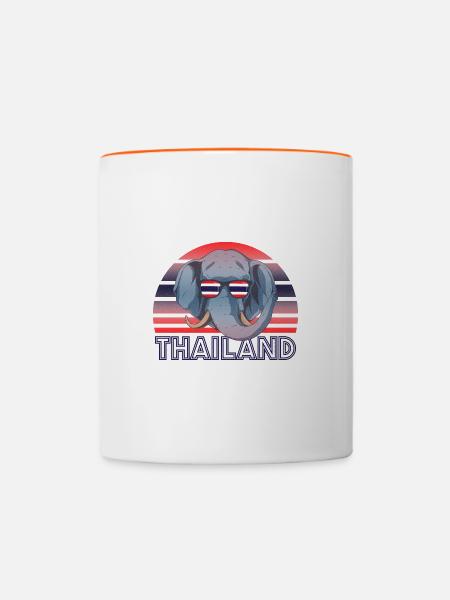 Thailand - Tasse zweifarbig - Weiß/Orange