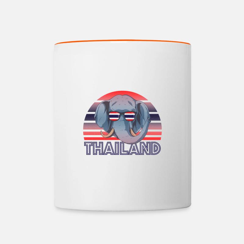 Thaïlande - Mug contrasté - blanc/orange
