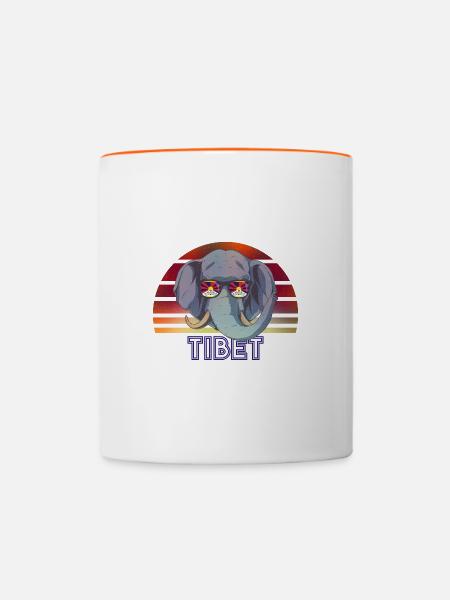 Tibet - Tasse zweifarbig - Weiß/Orange