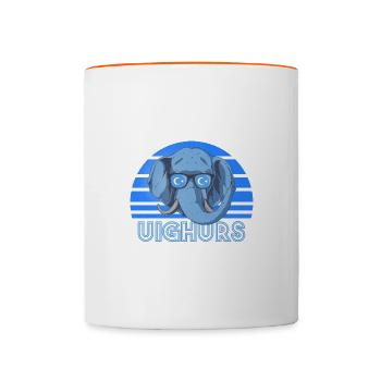 Ouïghours - Mug contrasté - blanc/orange - Devant