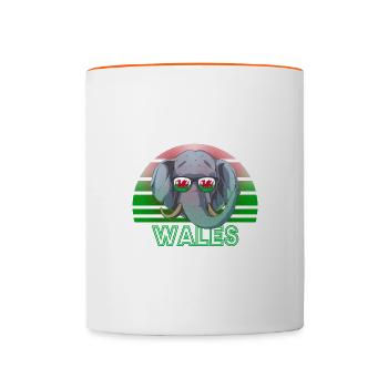 Pays de Galles - Mug contrasté - blanc/orange - Devant