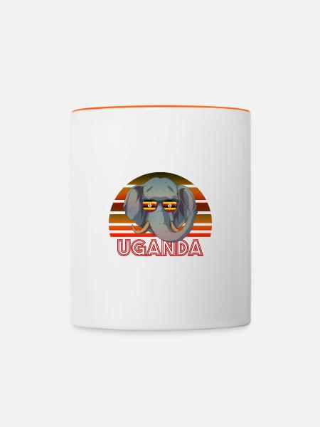 Uganda - Tasse zweifarbig - Weiß/Orange