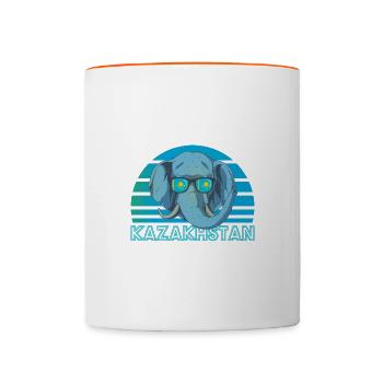 Kazakhstan - Contrasting Mug - white/orange - Front