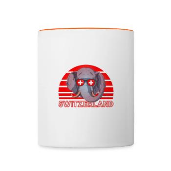 Suisse - Mug contrasté - blanc/orange - Devant