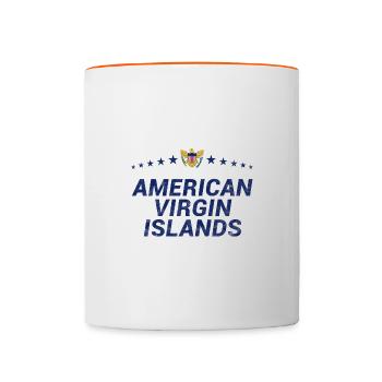 Îles Vierges américaines - Mug contrasté - blanc/orange - Devant
