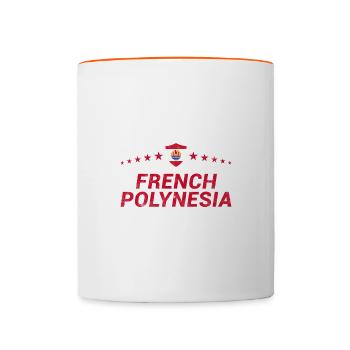 Polynésie française - Mug contrasté - blanc/orange - Devant